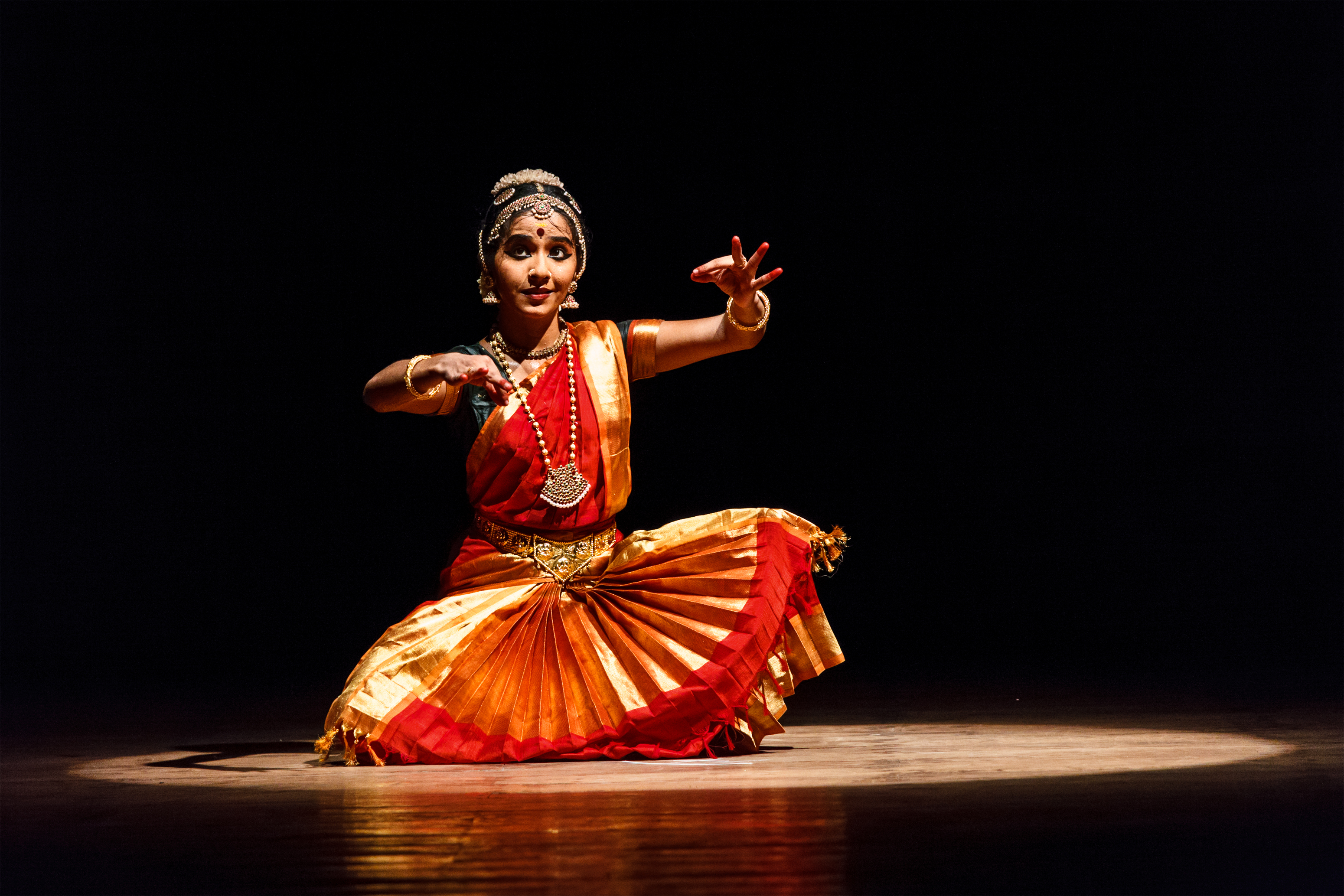 Bharatanatyam dancer representing Tamil Nadu culture
